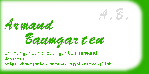 armand baumgarten business card